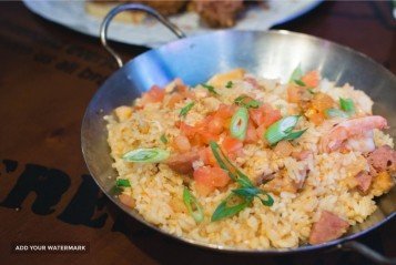 prawns with vegetable rice